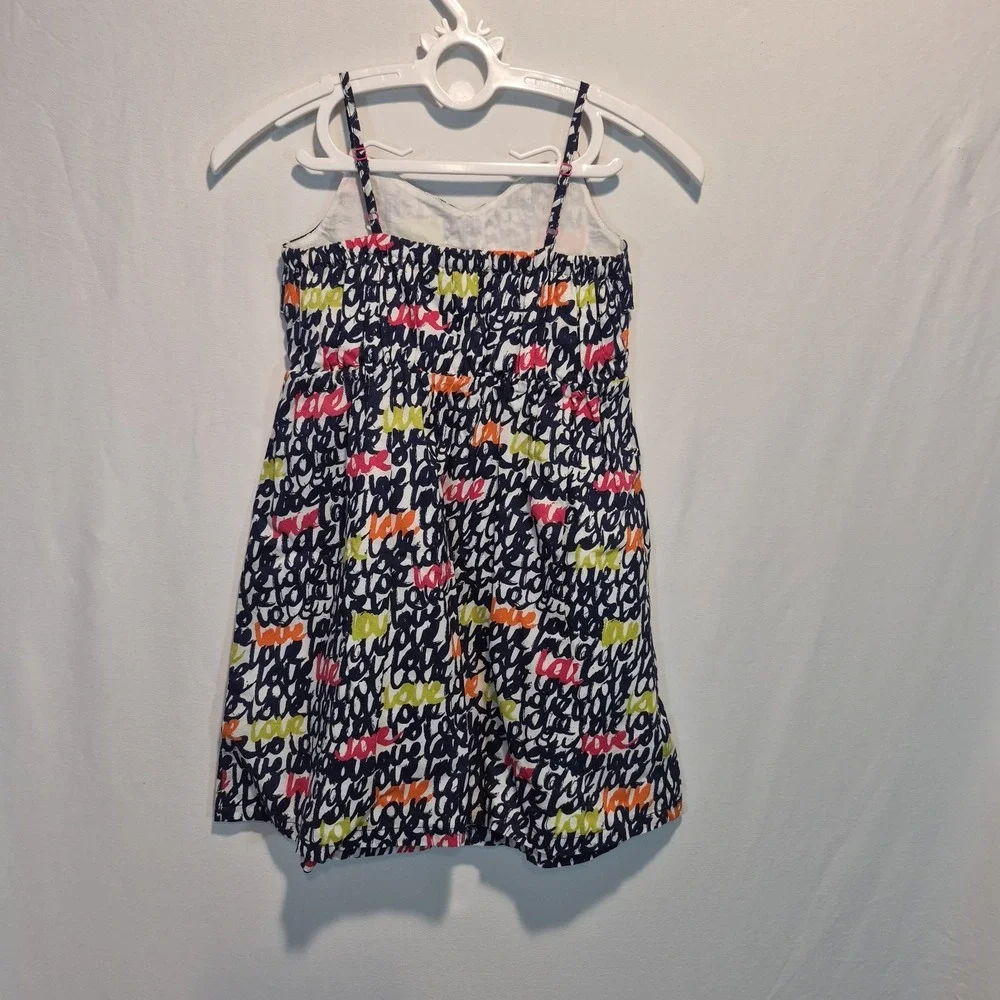 Girls XS Gap Sundress Whimsical Twee Graphic Print Skater Script Print Novelty‎